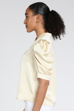 Neo Noir Roella Heavy Sateen blouse Geel