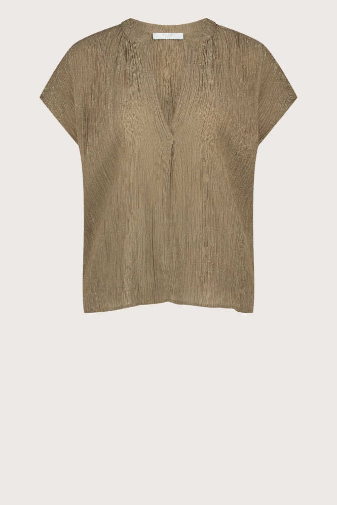 By-Bar amie lurex blouse Blouse korte mouw Geel