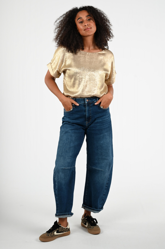 Nukus NKF01024 Blouse korte mouw Goud