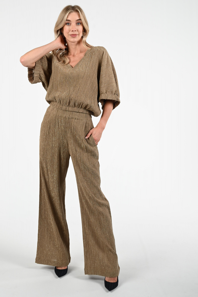 By-Bar Mabel lurex Blouse korte mouw Goud