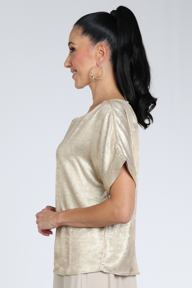 Nukus NKF01024 Blouse korte mouw Goud