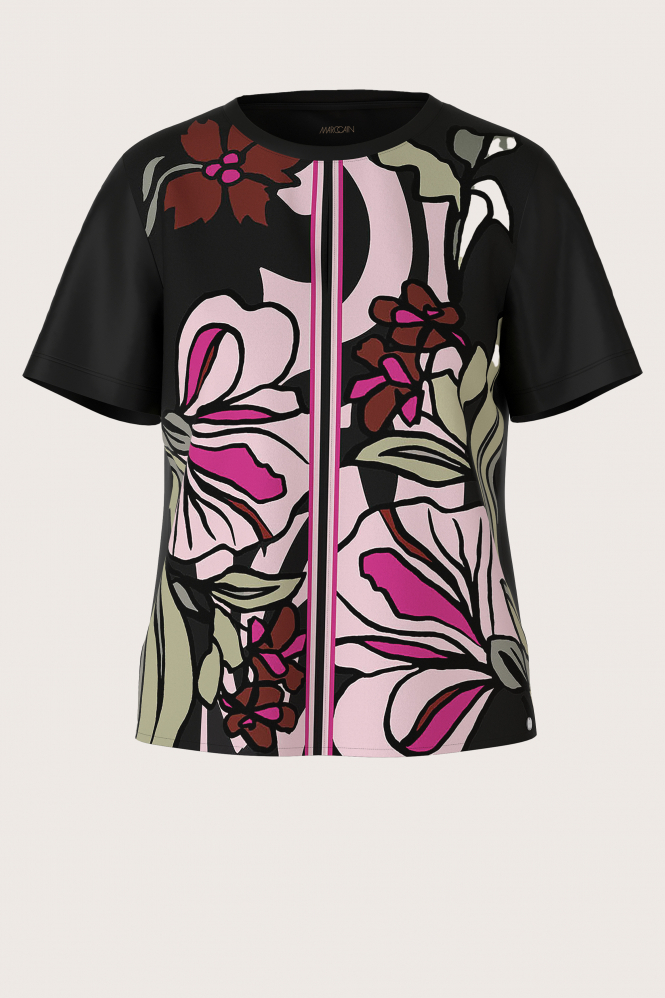 Marc Cain XC 55.02 J29 Blouse korte mouw Zwart