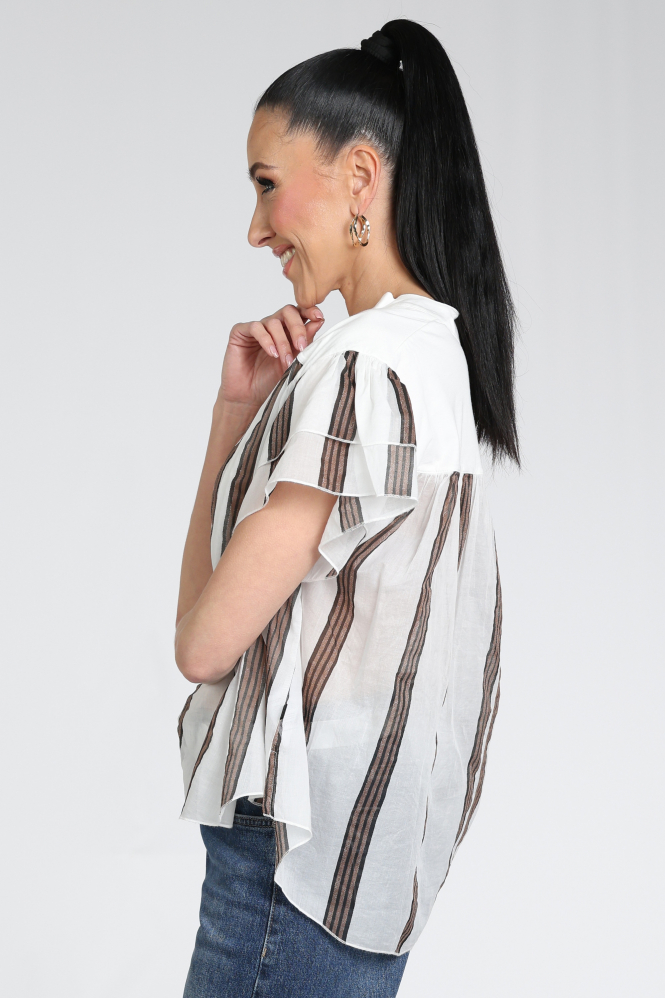 10 Days 20-403-6202 Blouse korte mouw Wit