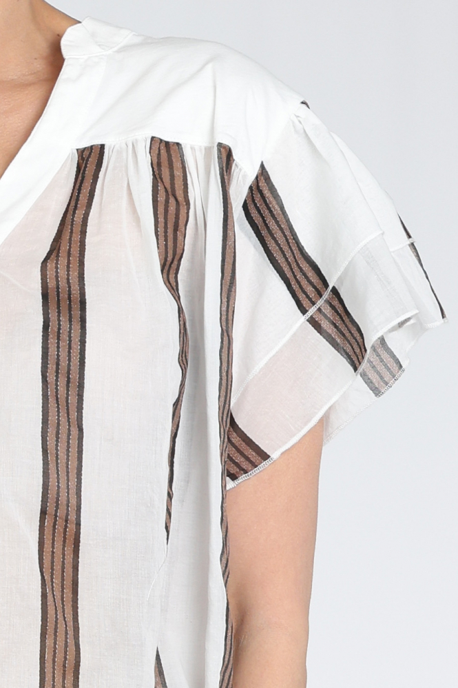 10 Days 20-403-6202 Blouse korte mouw Wit