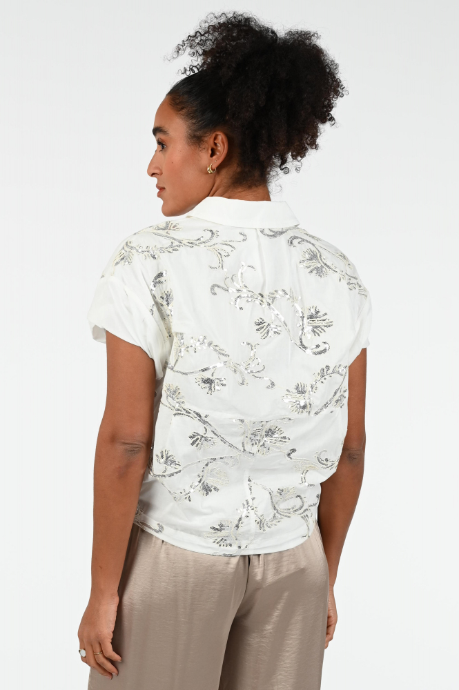 Nukus NKS02063 Blouse korte mouw Wit