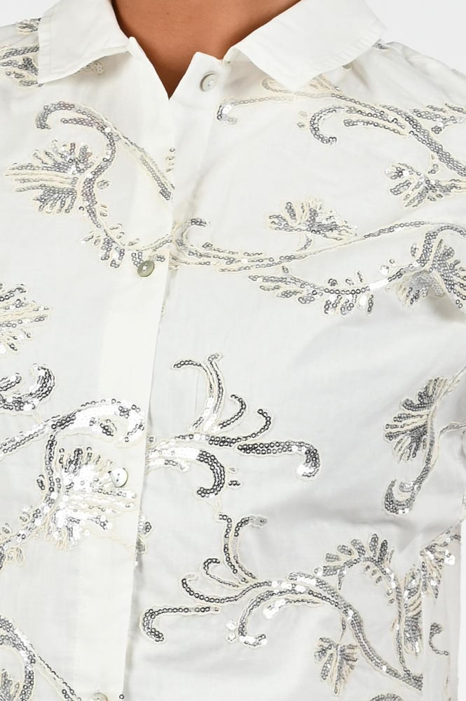 Nukus NKS02063 Blouse korte mouw Wit