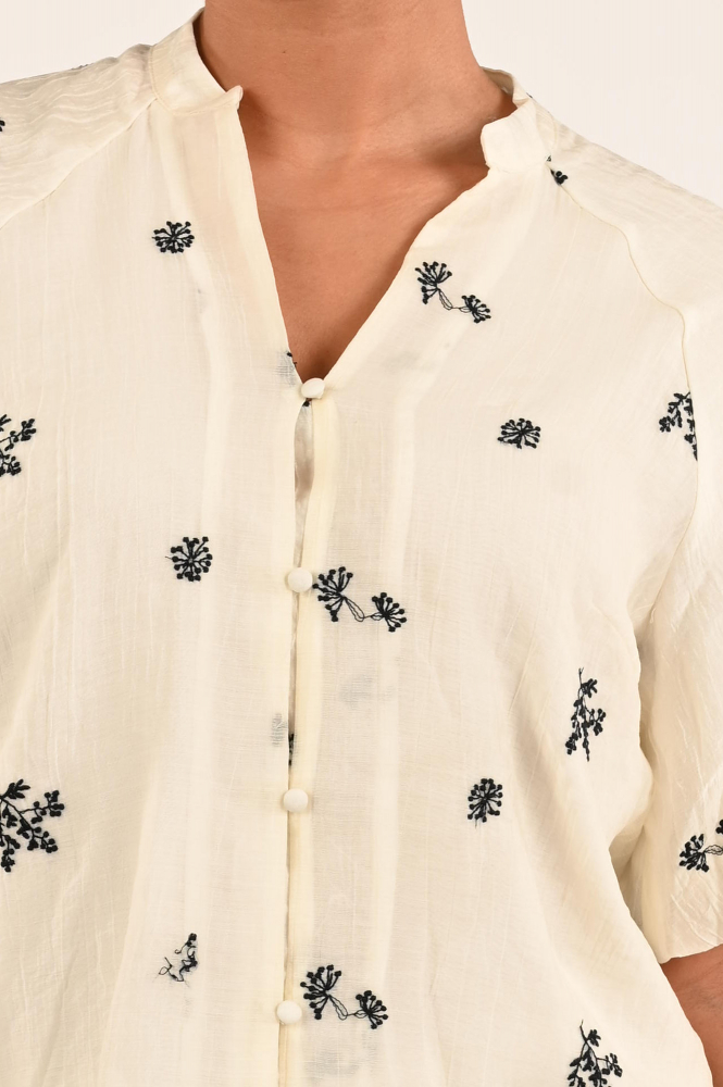 Co'couture Colleen v shirt Blouse korte mouw Wit