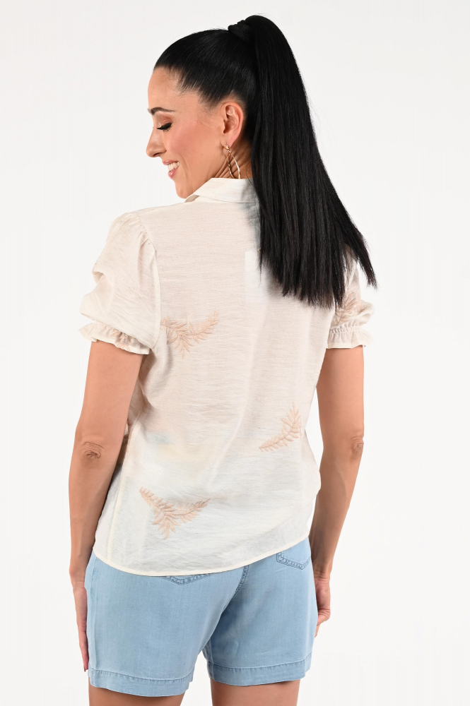 Geisha 53464-20 Blouse korte mouw Beige