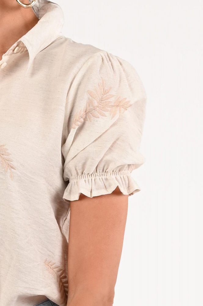 Geisha 53464-20 Blouse korte mouw Beige