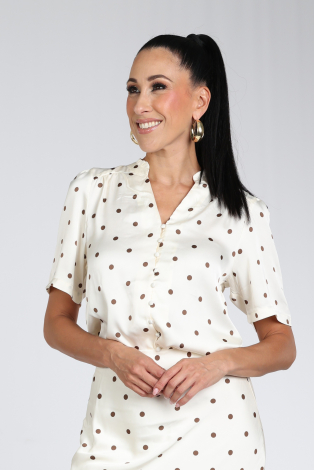 Neo Noir Torana dotted blouse Beige