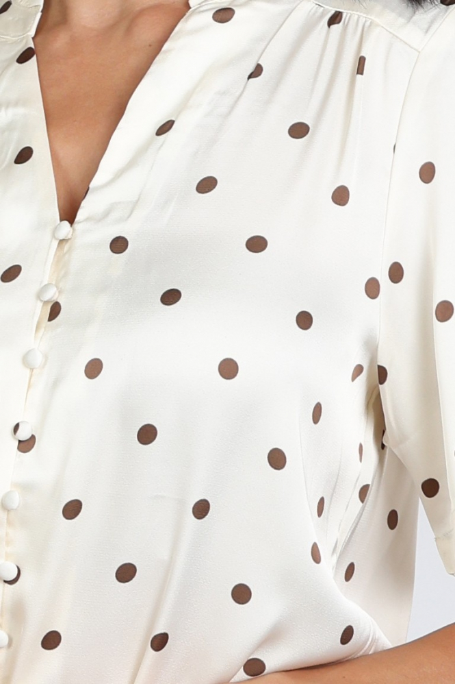 Neo Noir 169367 Torana Blouse korte mouw Beige