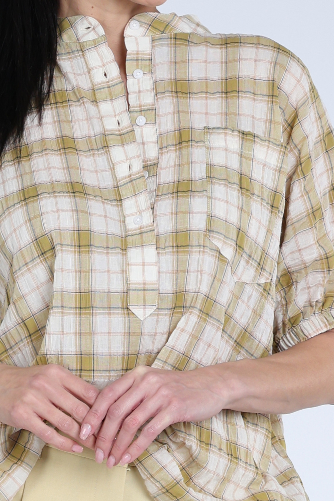 Penn & Ink S26F1822 Blouse korte mouw Beige