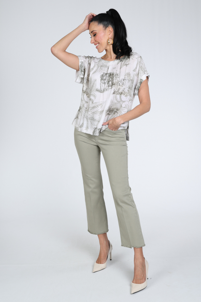 FABER 65404 Blouse korte mouw Groen