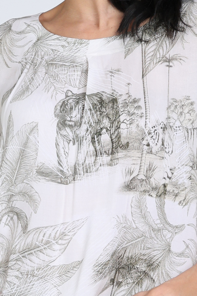 FABER 65404 Blouse korte mouw Groen