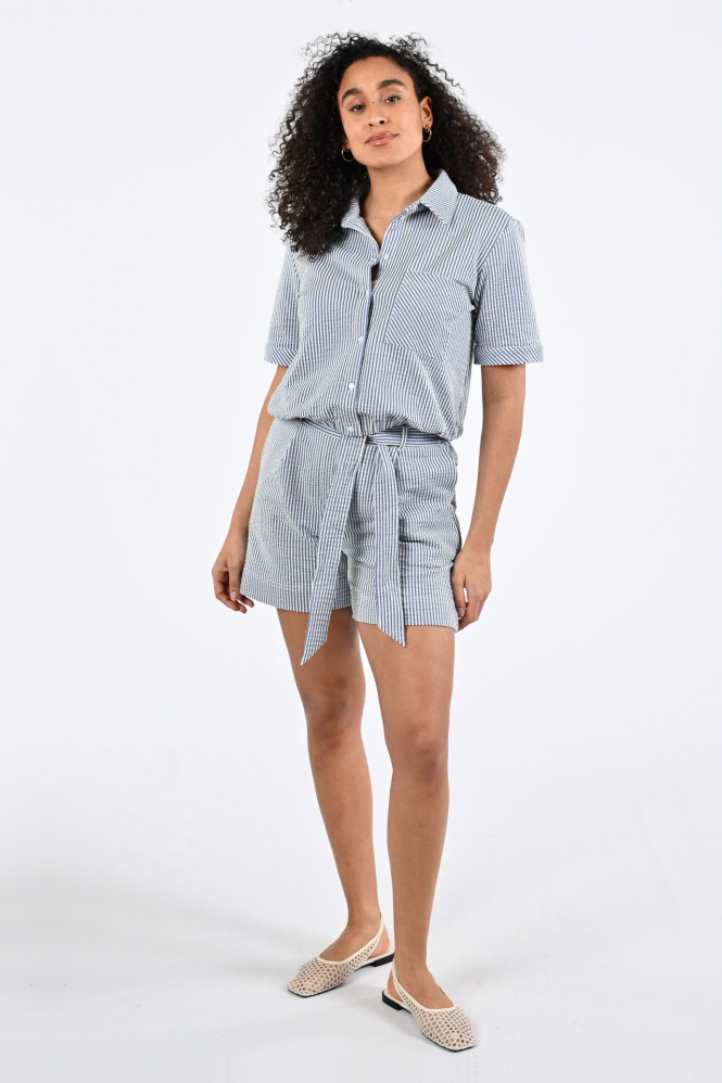 Geisha 63474-20 Blouse korte mouw Blauw