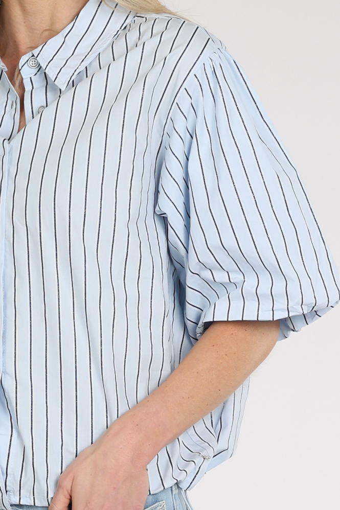 Nukus NKS02164 Blouse korte mouw Blauw