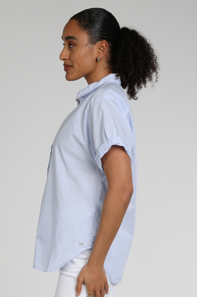 Penn & Ink S26Z833 Blouse korte mouw Blauw