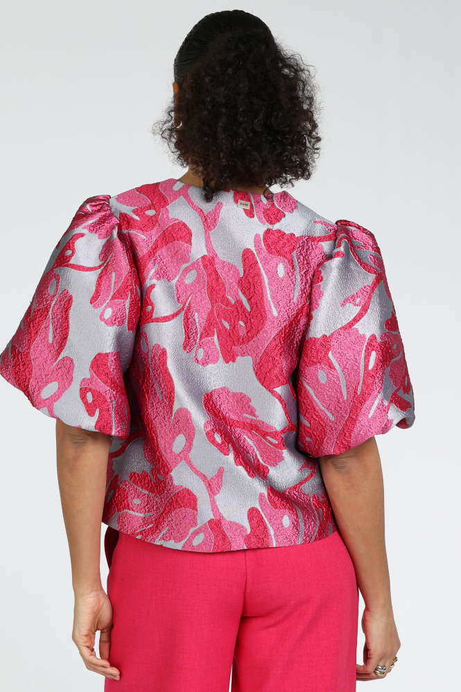 Pom Amsterdam SP9496 Blouse korte mouw Blauw