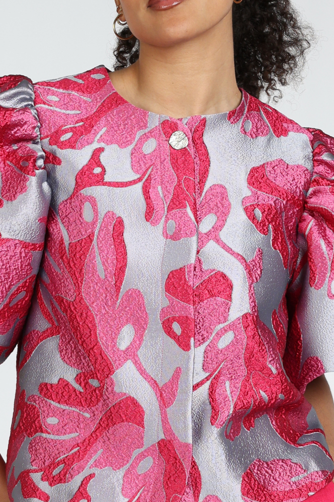 Pom Amsterdam SP9496 Blouse korte mouw Blauw