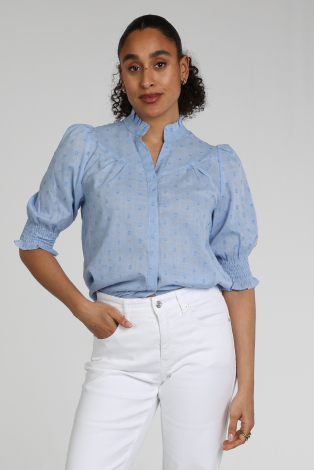 Neo Noir Diana Dobby S blouse Blauw