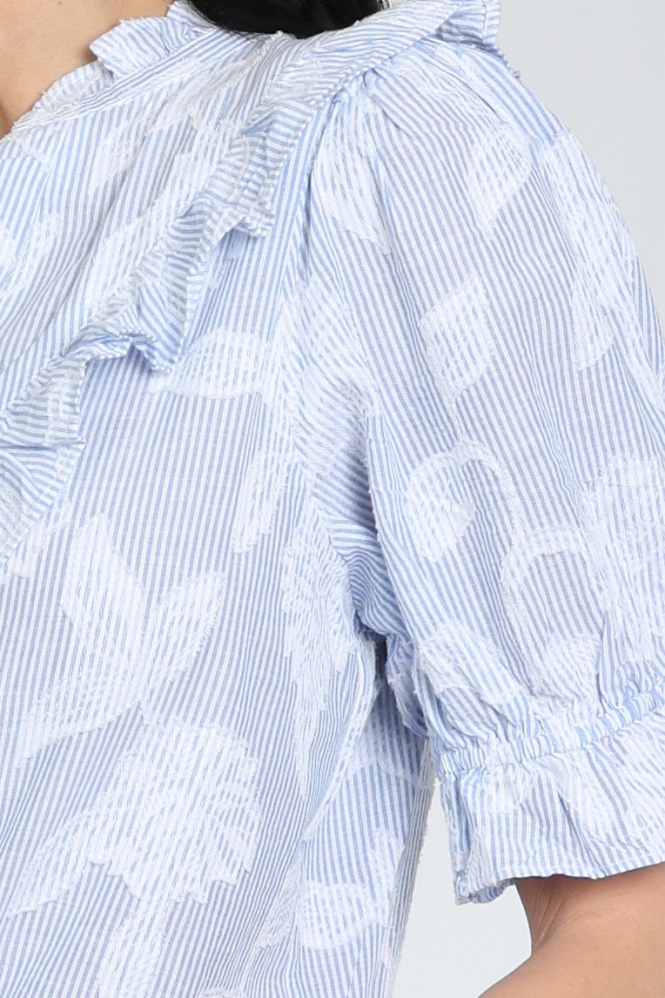 Neo Noir Manet blouse Blouse korte mouw Blauw