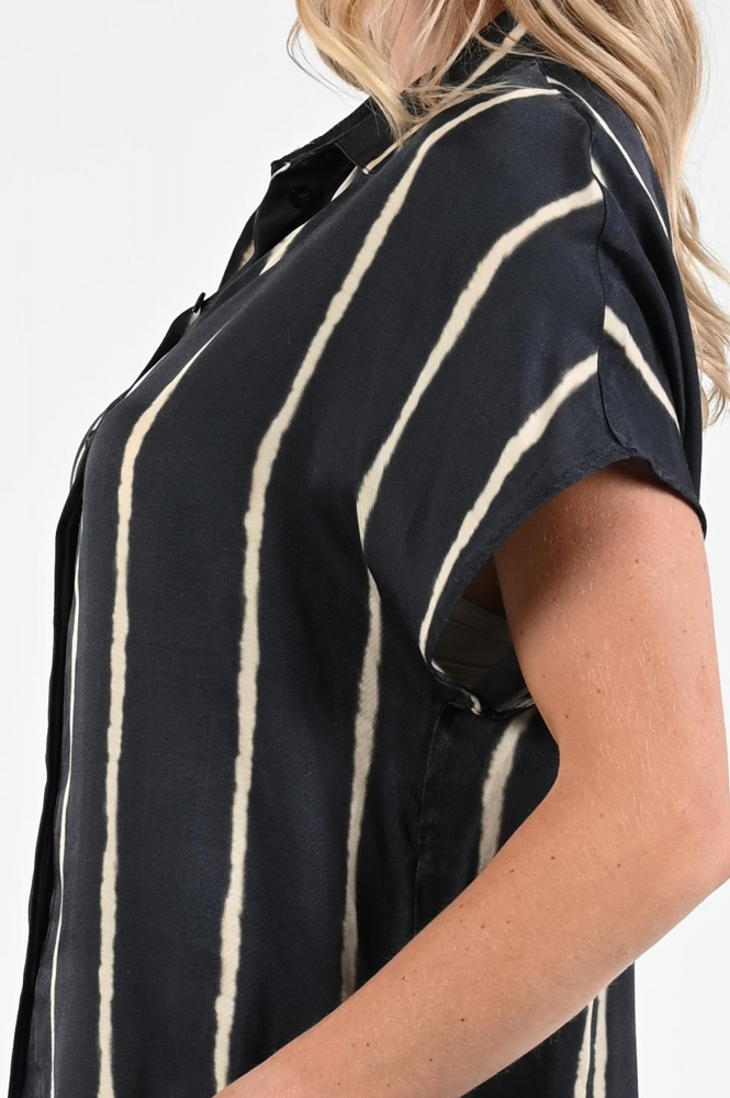 By-Bar Karly tye dye Blouse korte mouw Blauw