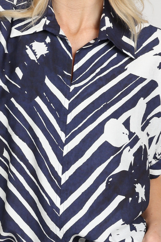 Caroline Biss 1674 Blouse korte mouw Blauw