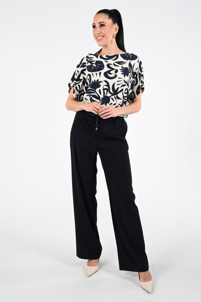 Oui 97402 Blouse korte mouw Blauw