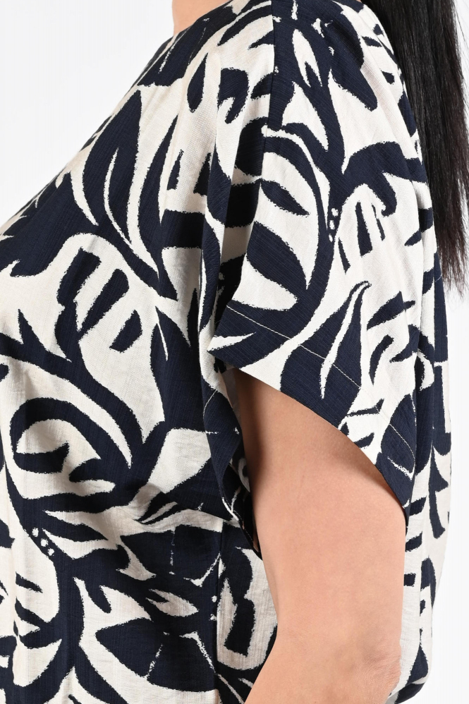 Oui 97402 Blouse korte mouw Blauw