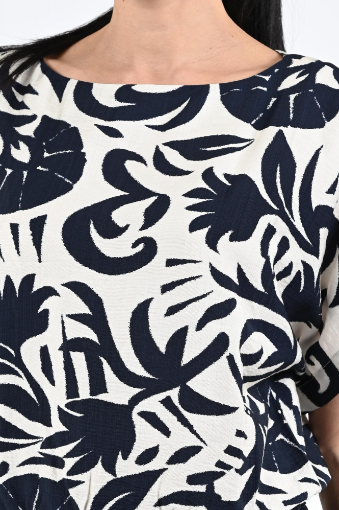 Oui 97402 Blouse korte mouw Blauw