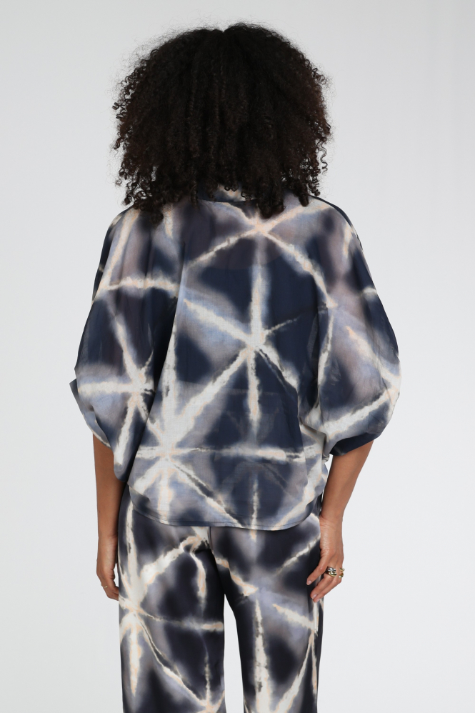 Summum 2s3499-12458 Blouse korte mouw Blauw