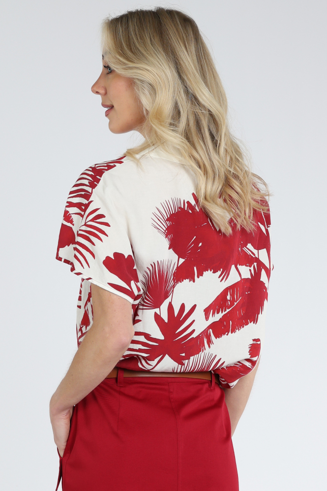 Caroline Biss 1690 Blouse korte mouw Rood