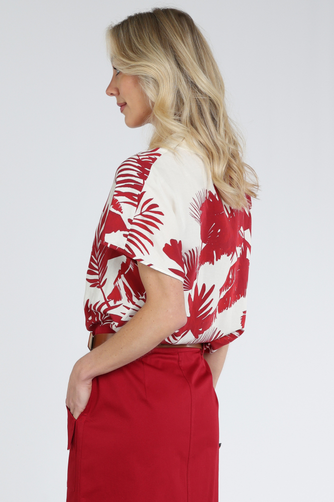 Caroline Biss 1690 Blouse korte mouw Rood