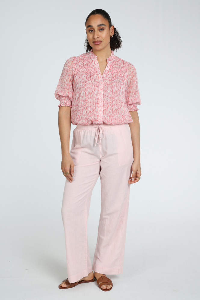 Neo Noir Diana Blurred blouse Blouse korte mouw Roze