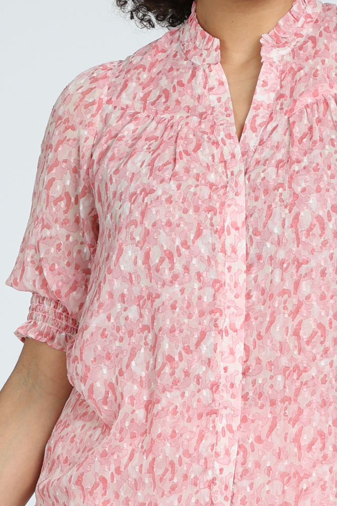 Neo Noir Diana Blurred blouse Blouse korte mouw Roze