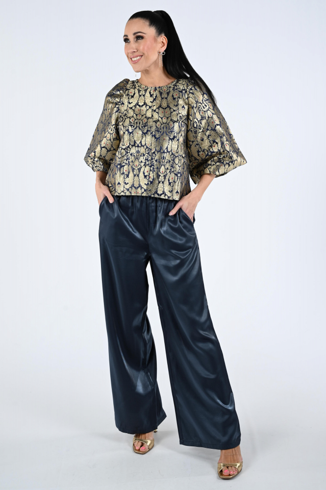 By-Bar zasu festive Blouse korte mouw Goud