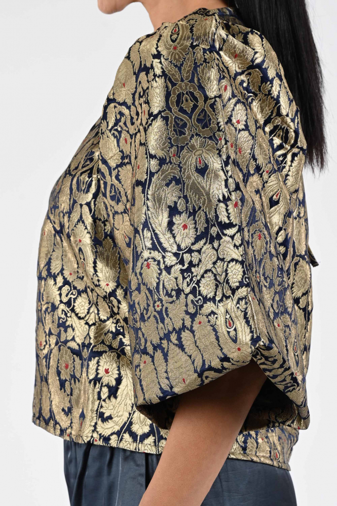 By-Bar zasu festive Blouse korte mouw Goud