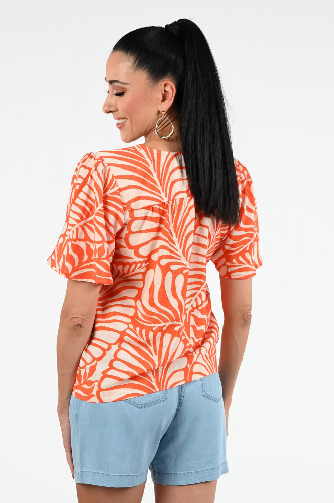 Geisha 53447-20 Blouse korte mouw Oranje