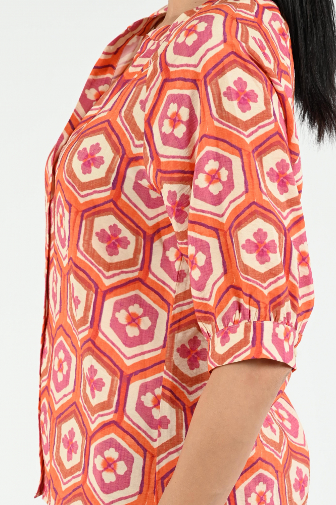 Geisha 63245-20 Blouse korte mouw Oranje