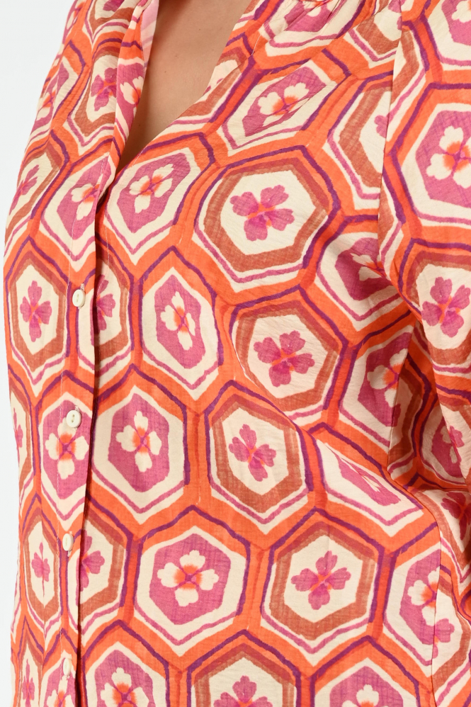 Geisha 63245-20 Blouse korte mouw Oranje