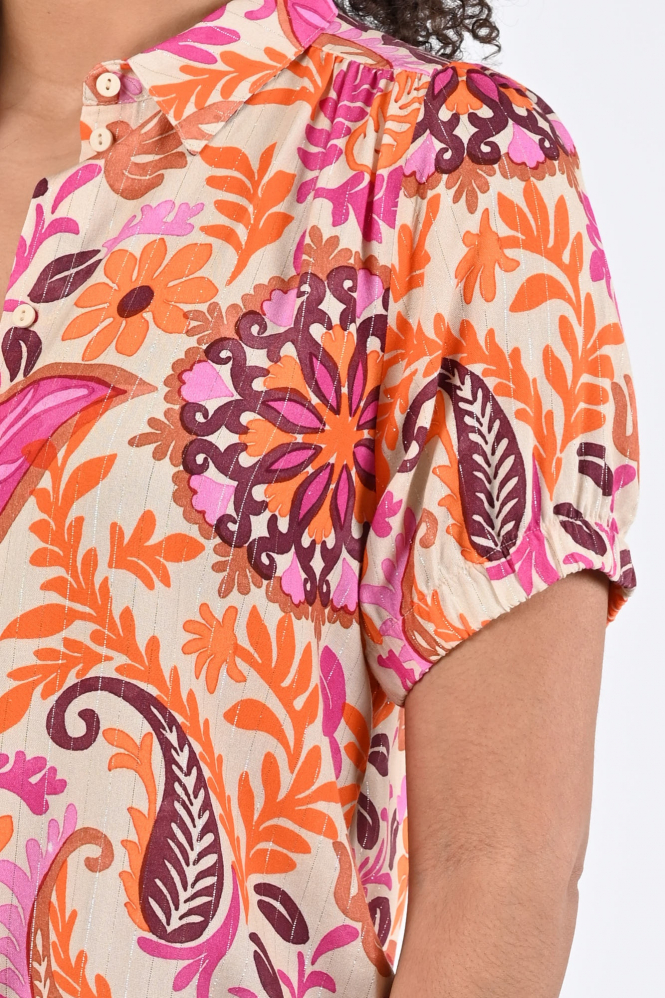 Geisha 63499-20 Blouse korte mouw Oranje