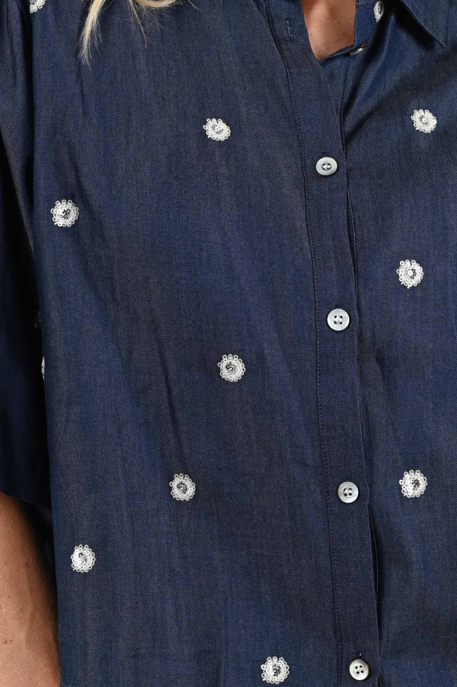 Nukus NKS02211 Blouse korte mouw Blauw