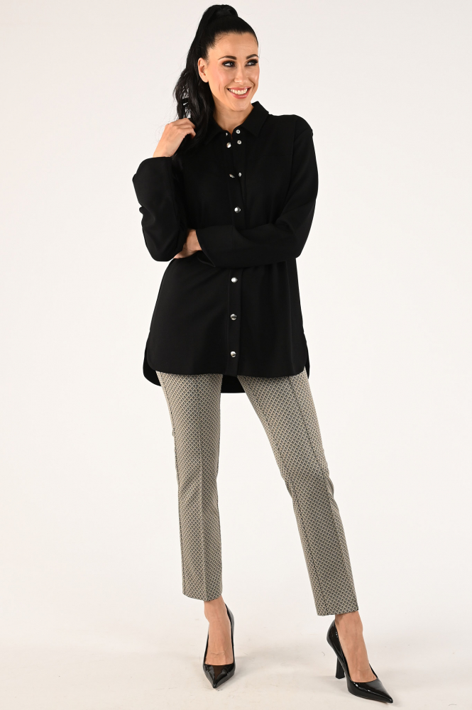 Sani Blu 5726 Blouse lange mouw Zwart