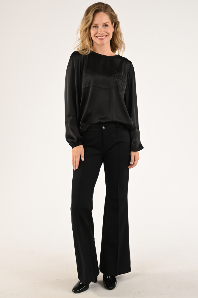Monari 807143 Blouse lange mouw Zwart