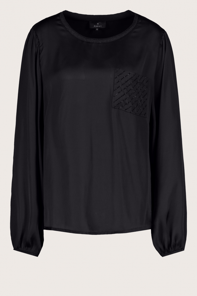 Monari 807143 Blouse lange mouw Zwart