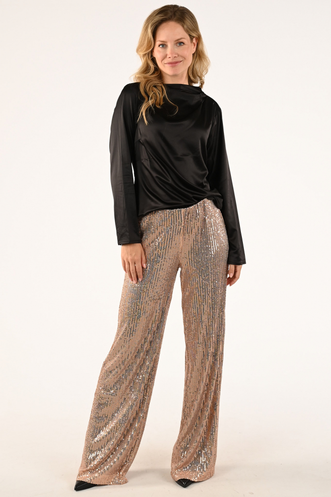 Co'couture cameron drape Blouse lange mouw Zwart