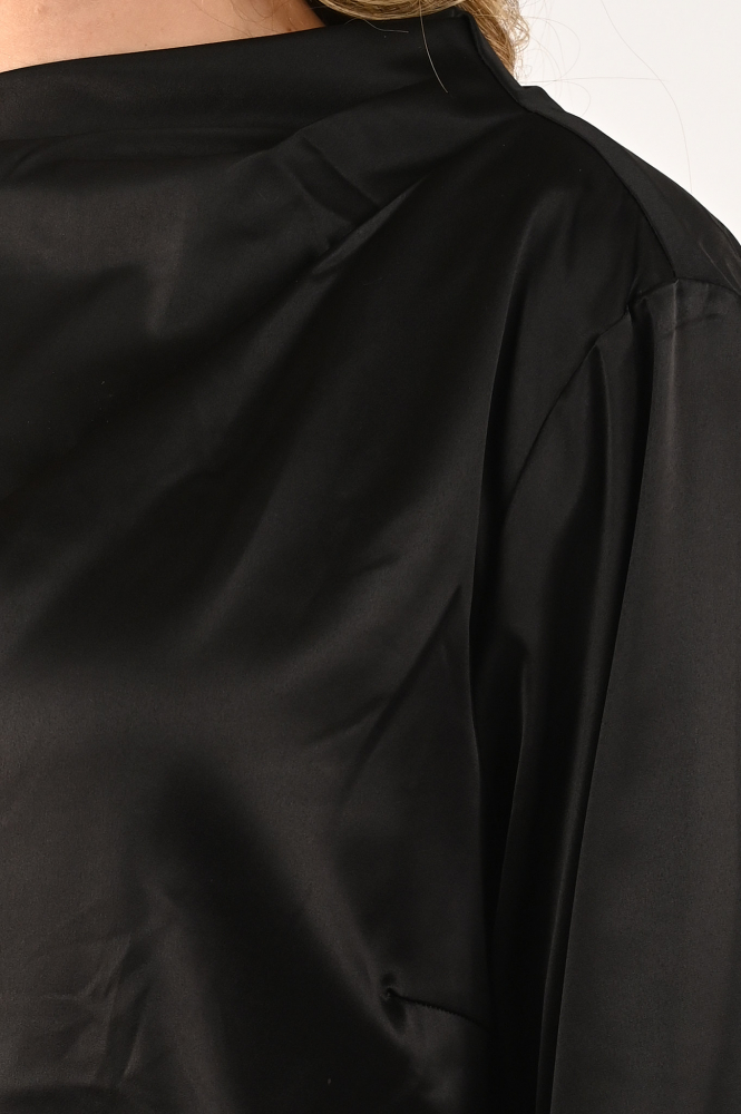 Co'couture cameron drape Blouse lange mouw Zwart
