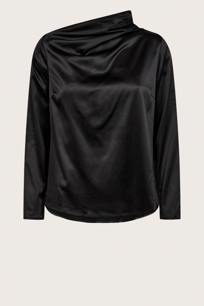 Co'couture cameron drape Blouse lange mouw Zwart