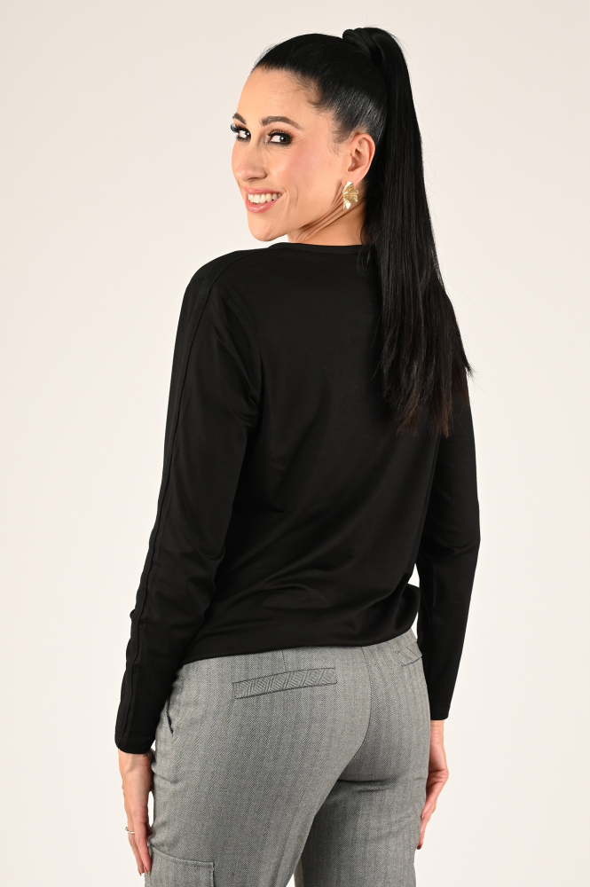 Monari 808177 Blouse lange mouw Zwart