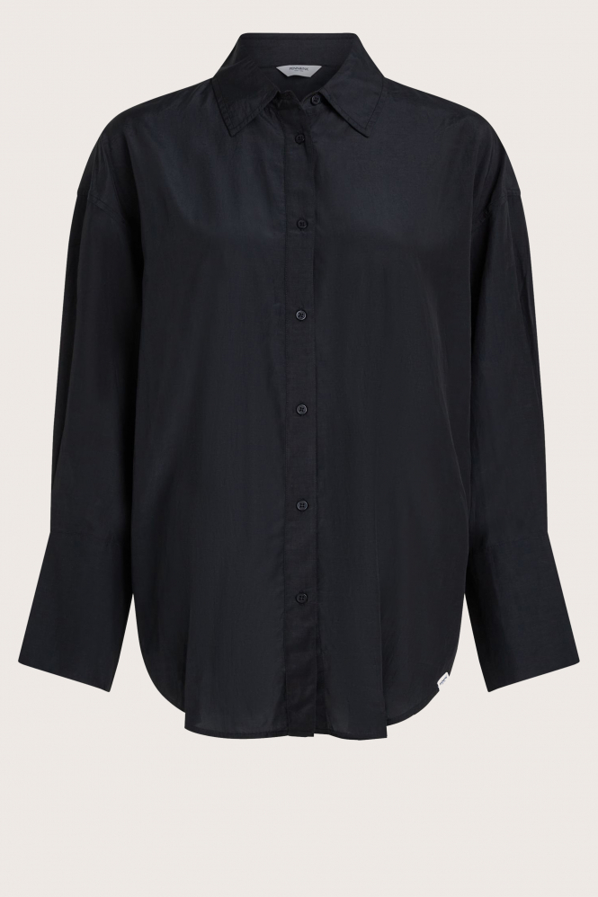 Penn & Ink W24SE009 Blouse lange mouw Zwart